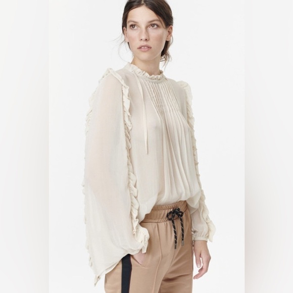 Munthe Tops - MUNTHE • See Through White Blouse
